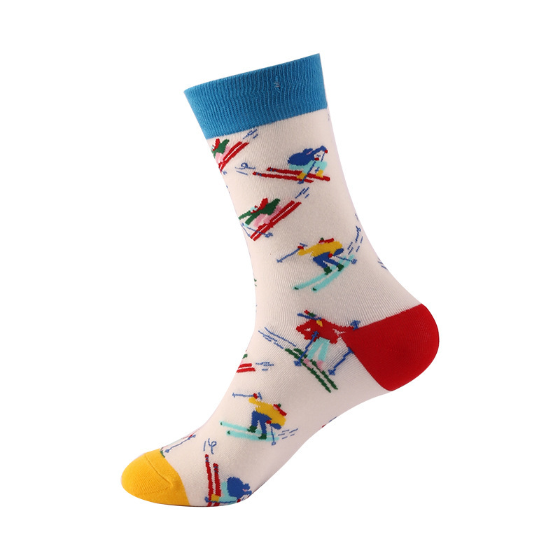 2026 Popular Solid Color Hip Hop Street Fashion Pure Colors Sports Letter Logo Jacquard Cotton Socks