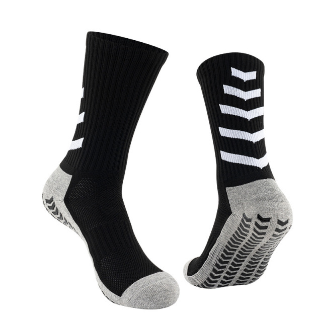 HJ 2026 Arrival Wholesale Indoor Terry Skate Yoga Socks Mid Calf Cotton Grip Anti Slip Pilates Socks for Unisex
