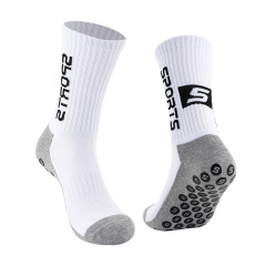 HJ 2026 Arrival Wholesale Indoor Terry Skate Yoga Socks Mid Calf Cotton Grip Anti Slip Pilates Socks for Unisex