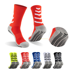HJ 2026 Arrival Wholesale Indoor Terry Skate Yoga Socks Mid Calf Cotton Grip Anti Slip Pilates Socks for Unisex