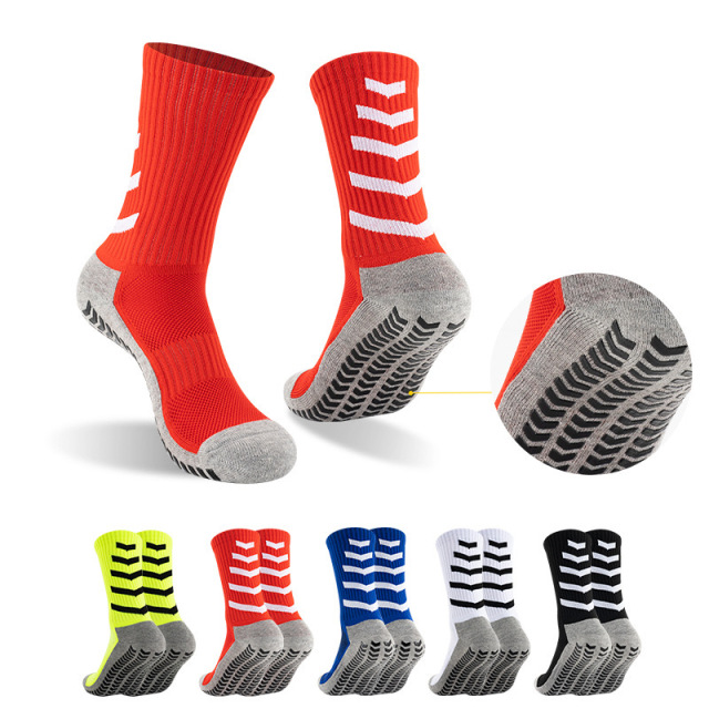 HJ 2026 Arrival Wholesale Indoor Terry Skate Yoga Socks Mid Calf Cotton Grip Anti Slip Pilates Socks for Unisex