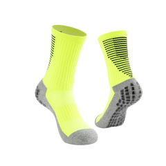 2026 HJ Arrival Wholesale Indoor Terry Skate Yoga Socks Mid Calf Cotton Grip Anti Slip Pilates Socks for Unisex