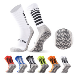 HJ 2026 Arrival Wholesale Indoor Terry Skate Yoga Socks Mid Calf Cotton Grip Anti Slip Pilates Socks for Unisex