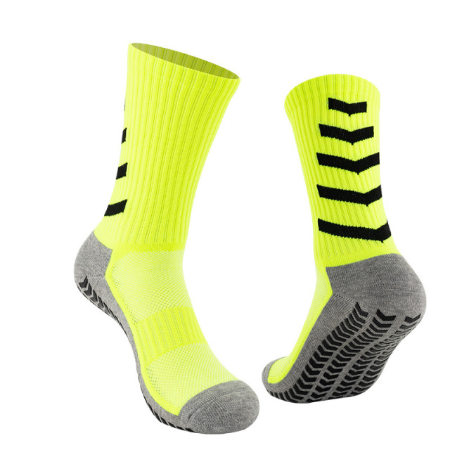 HJ 2026 Arrival Wholesale Indoor Terry Skate Yoga Socks Mid Calf Cotton Grip Anti Slip Pilates Socks for Unisex