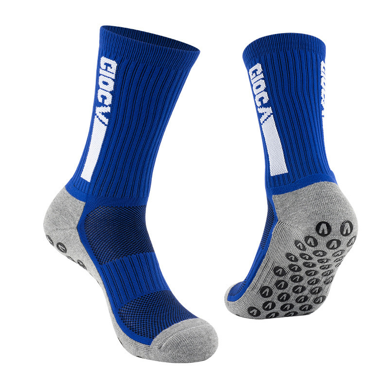 HJ 2026 Arrival Wholesale Indoor Terry Skate Yoga Socks Mid Calf Cotton Grip Anti Slip Pilates Socks for Unisex