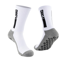HJ 2026 Arrival Wholesale Indoor Terry Skate Yoga Socks Mid Calf Cotton Grip Anti Slip Pilates Socks for Unisex