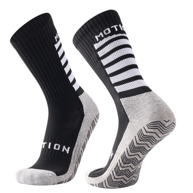 HJ 2026 Arrival Wholesale Indoor Terry Skate Yoga Socks Mid Calf Cotton Grip Anti Slip Pilates Socks for Unisex