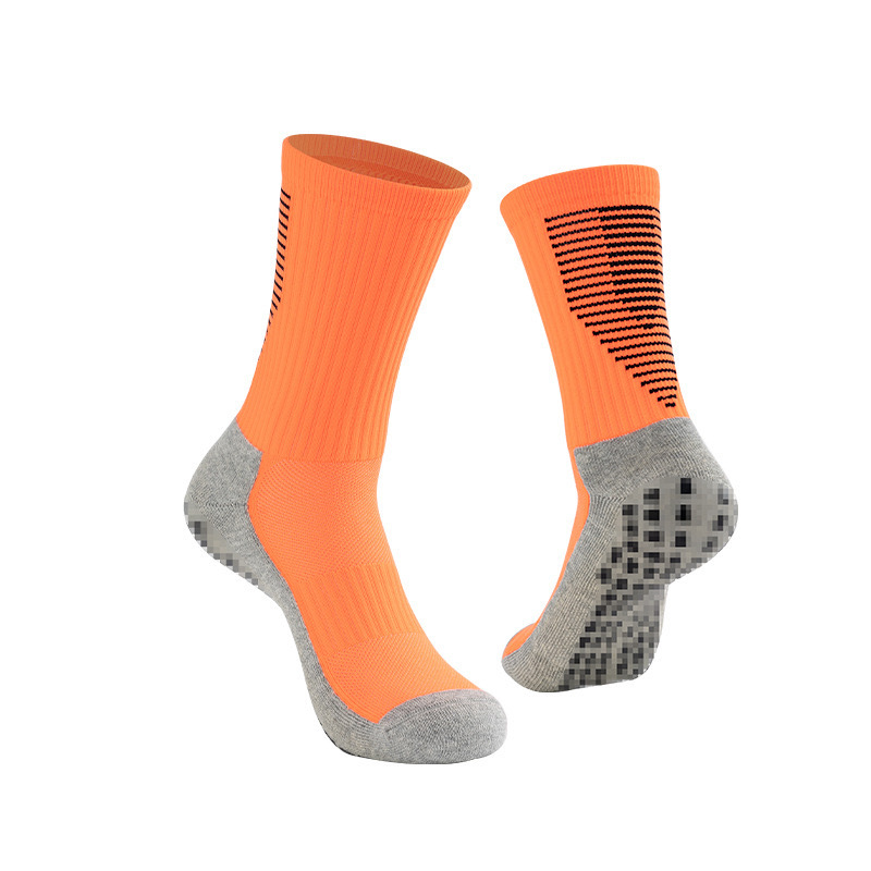 2026 HJ Arrival Wholesale Indoor Terry Skate Yoga Socks Mid Calf Cotton Grip Anti Slip Pilates Socks for Unisex
