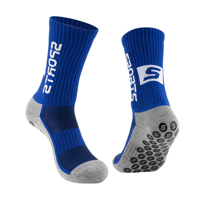 HJ 2026 Arrival Wholesale Indoor Terry Skate Yoga Socks Mid Calf Cotton Grip Anti Slip Pilates Socks for Unisex