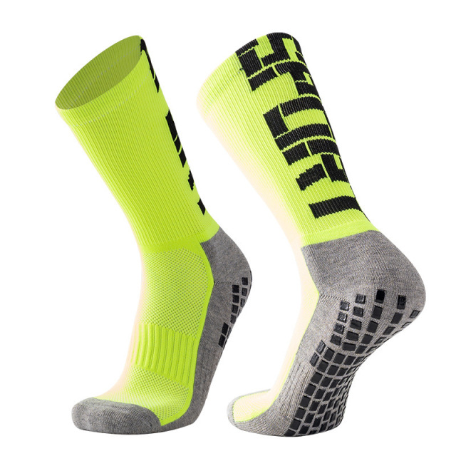 2026 HJ Arrival Wholesale Indoor Terry Skate Yoga Socks Mid Calf Cotton Grip Anti Slip Pilates Socks for Unisex