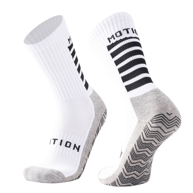 HJ 2026 Arrival Wholesale Indoor Terry Skate Yoga Socks Mid Calf Cotton Grip Anti Slip Pilates Socks for Unisex