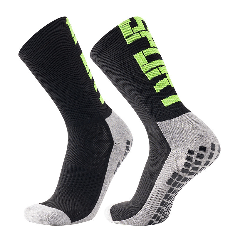 2026 HJ Arrival Wholesale Indoor Terry Skate Yoga Socks Mid Calf Cotton Grip Anti Slip Pilates Socks for Unisex