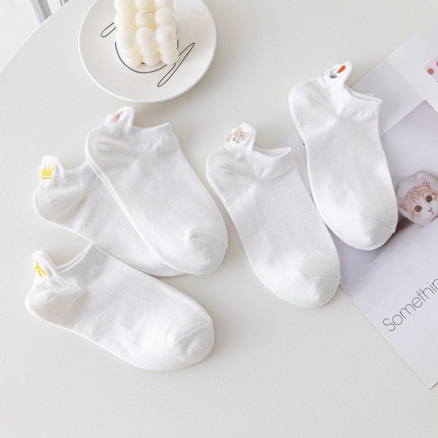 Premium White Summer Socks for Private Label Summer Breathable SoftWomen Low Cut Ankle Socks