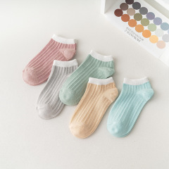 Premium White Summer Socks for Private Label Summer Breathable SoftWomen Low Cut Ankle Socks 2026 Wholesale comfor