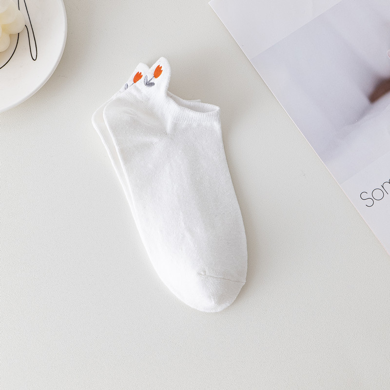 Premium White Summer Socks for Private Label Summer Breathable SoftWomen Low Cut Ankle Socks