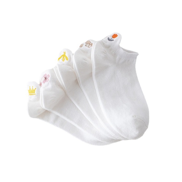 Premium White Summer Socks for Private Label Summer Breathable SoftWomen Low Cut Ankle Socks