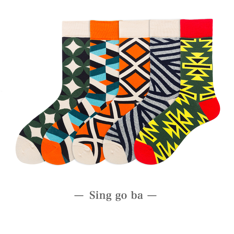 2026 High quality Design Happy  Colorful Jacquard Sox Design Socks Funny Socks Happy Man Socks