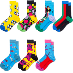 2026 High quality Design Happy  Colorful Jacquard Sox Design Socks Funny Socks Happy Man Socks