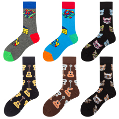 2026 High quality Design Happy  Colorful Jacquard Sox Design Socks Funny Socks Happy Man Socks