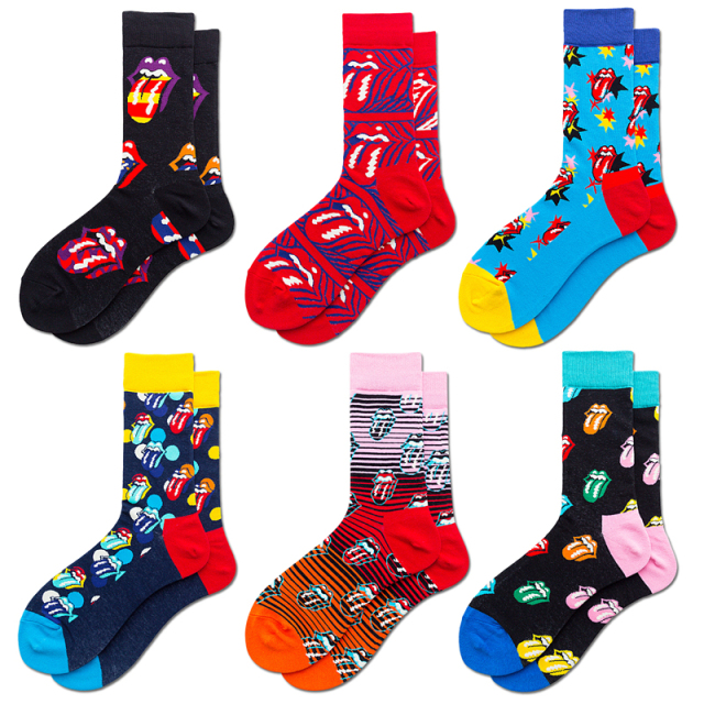 2026 High quality Design Happy  Colorful Jacquard Sox Design Socks Funny Socks Happy Man Socks
