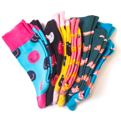 2026 High quality Design Happy  Colorful Jacquard Sox Design Socks Funny Socks Happy Man Socks