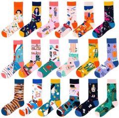 2026 newhappy socks  Solid Color Hip Hop Street Fashion Pure Colors Sports Letter Logo Jacquard Cotton happy  Socks