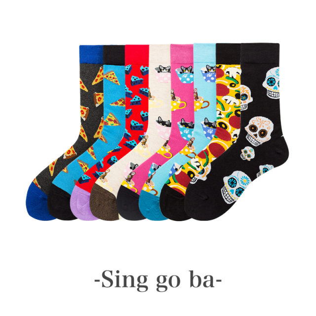 2026 High quality Design Happy  Colorful Jacquard Sox Design Socks Funny Socks Happy Man Socks