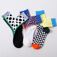 2026 newhappy socks  Solid Color Hip Hop Street Fashion Pure Colors Sports Letter Logo Jacquard Cotton happy  Socks
