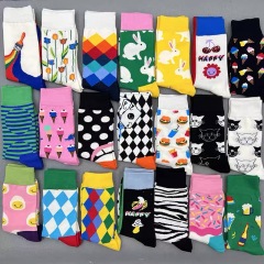 2026 newhappy socks  Solid Color Hip Hop Street Fashion Pure Colors Sports Letter Logo Jacquard Cotton happy  Socks
