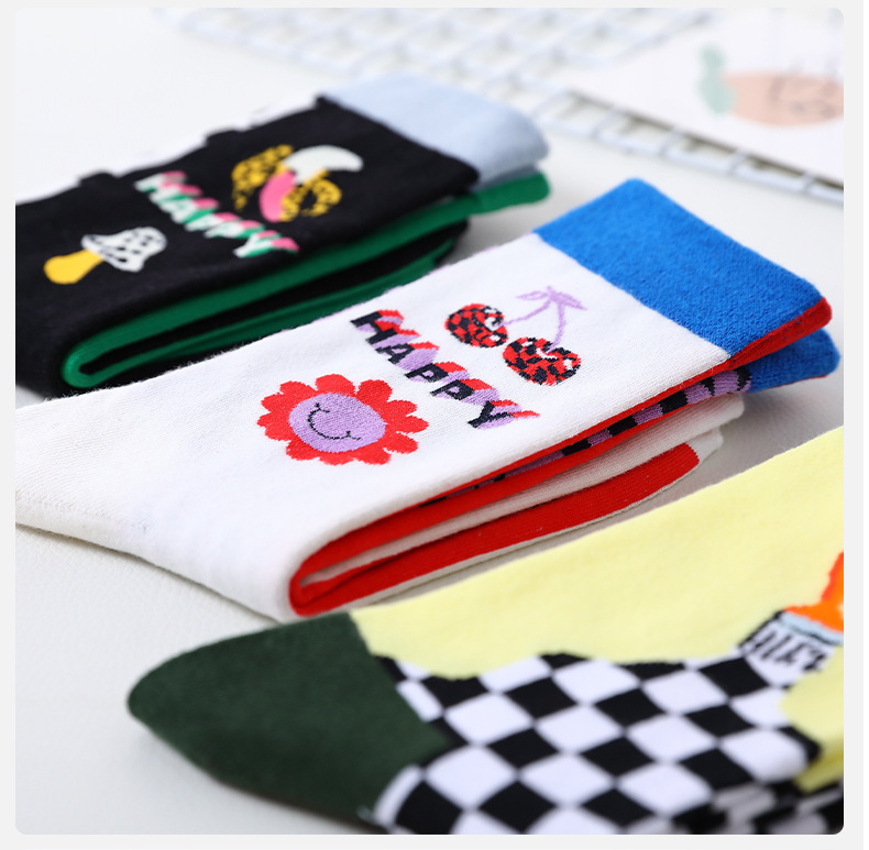 2026 High quality Design Happy  Colorful Jacquard Sox Design Socks Funny Socks Happy Man Socks