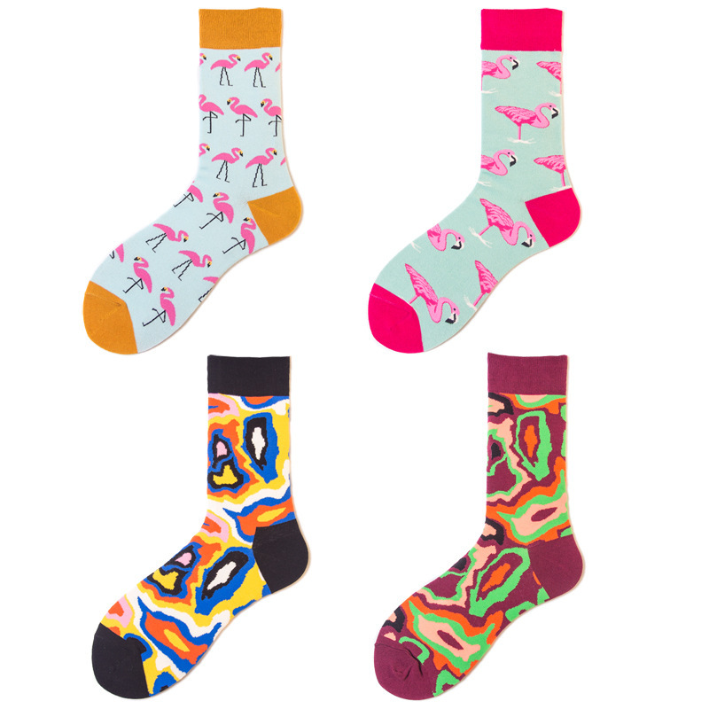 2026 newhappy socks  Solid Color Hip Hop Street Fashion Pure Colors Sports Letter Logo Jacquard Cotton happy  Socks