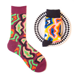 2026 newhappy socks  Solid Color Hip Hop Street Fashion Pure Colors Sports Letter Logo Jacquard Cotton happy  Socks