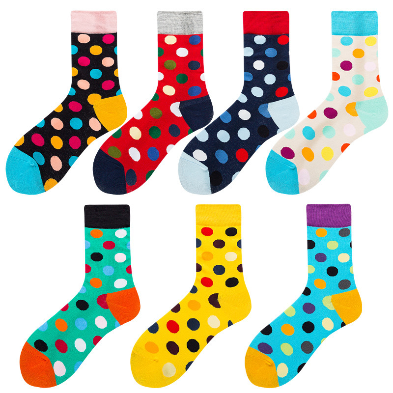 2026 newhappy socks  Solid Color Hip Hop Street Fashion Pure Colors Sports Letter Logo Jacquard Cotton happy  Socks