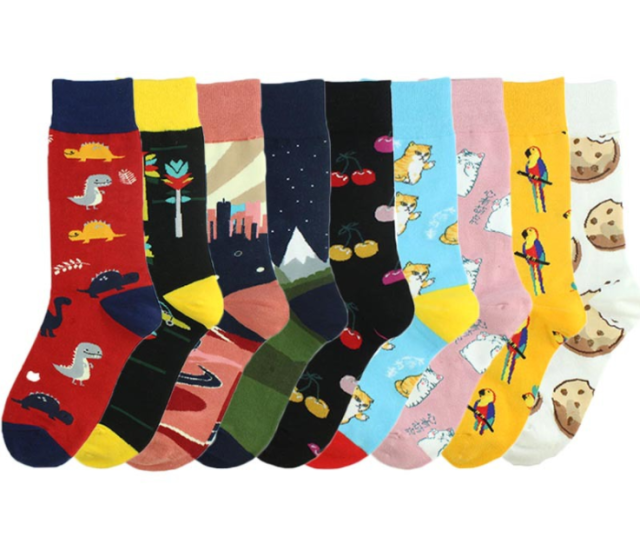HJ High quality Design Happy  Colorful Jacquard Sox Design Socks Funny Socks Happy Man Socks