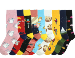 HJ High quality Design Happy  Colorful Jacquard Sox Design Socks Funny Socks Happy Man Socks