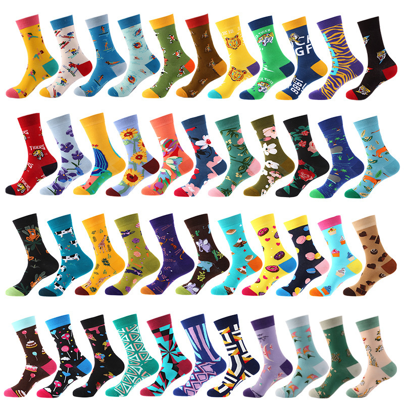 2026 Popular Solid Color Hip Hop Street Fashion Pure Colors Sports Letter Logo Jacquard Cotton Socks