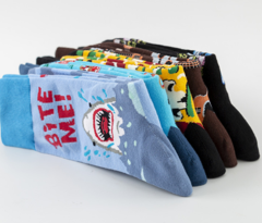 HJ 2026 High quality   Professional Design Happy Custom Colorful Jacquard Sox Design Socks Funny Socks Happy Man Socks