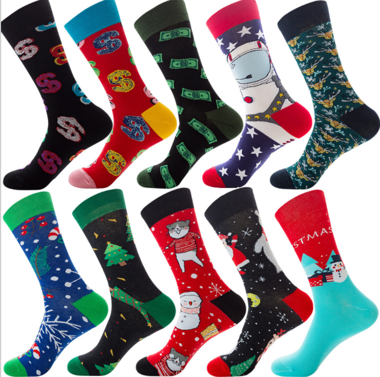 2026 Professional Design Happy Custom Colorful Jacquard Sox Design Socks Funny Socks Happy Man Socks