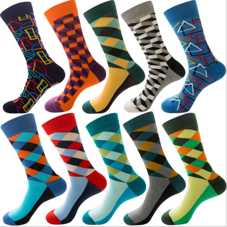 New happy socks Professional Design Happy Custom Colorful Jacquard Sox Design Socks Funny Socks Happy Man Socks