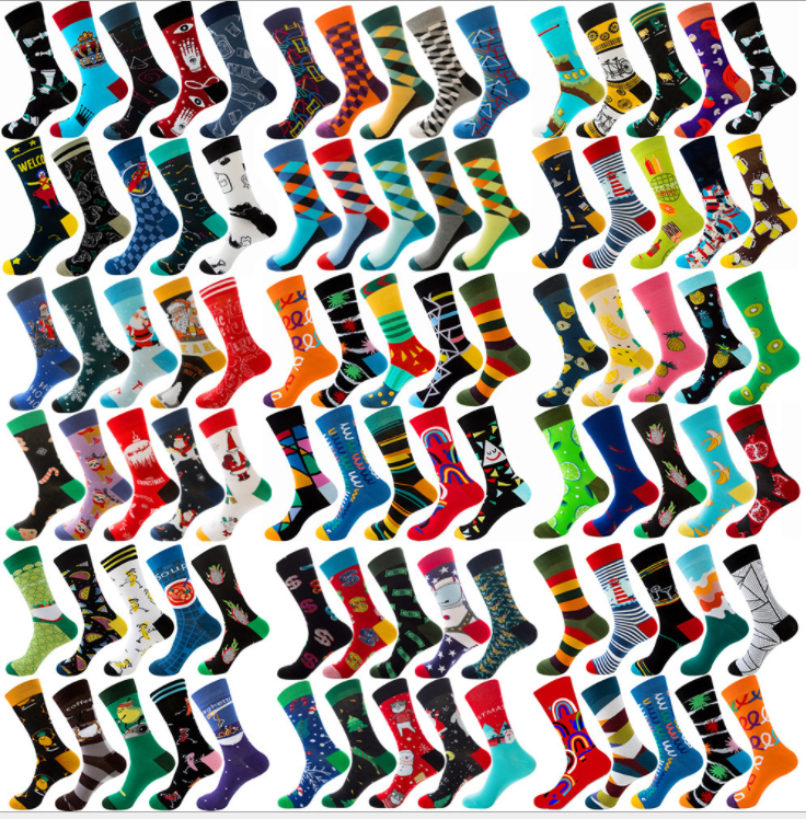 2026 Professional Design Happy Custom Colorful Jacquard Sox Design Socks Funny Socks Happy Man Socks