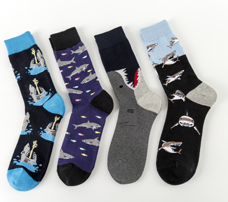HJ 2026 High quality   Professional Design Happy Custom Colorful Jacquard Sox Design Socks Funny Socks Happy Man Socks
