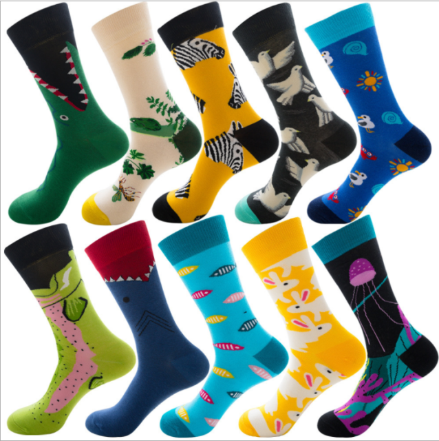 Professional Design Happy Custom Colorful Jacquard Sox Design Socks Funny Socks Happy Man Socks