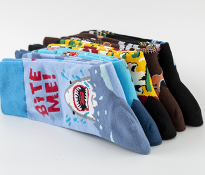 HJ 2026 High quality   Professional Design Happy Custom Colorful Jacquard Sox Design Socks Funny Socks Happy Man Socks