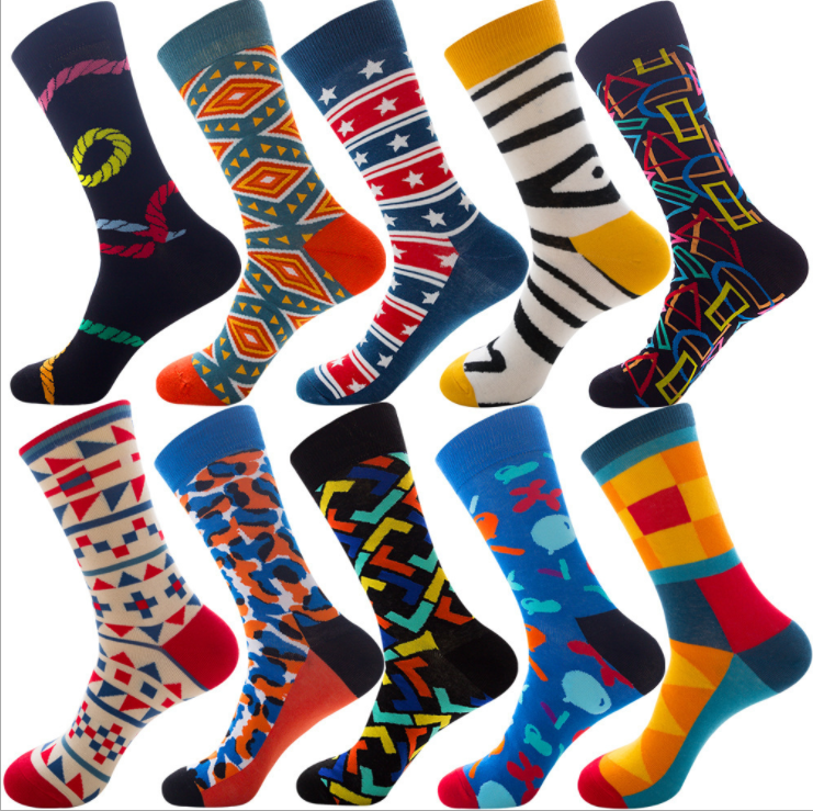 2026 Professional Design Happy Custom Colorful Jacquard Sox Design Socks Funny Socks Happy Man Socks