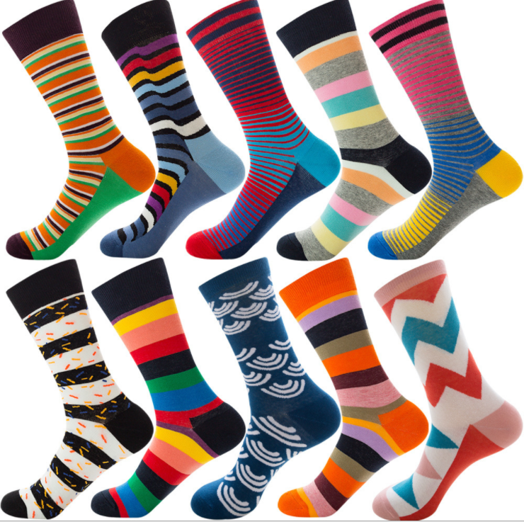 2026 Professional Design Happy Custom Colorful Jacquard Sox Design Socks Funny Socks Happy Man Socks