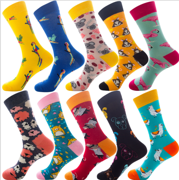 2026 Professional Design Happy Custom Colorful Jacquard Sox Design Socks Funny Socks Happy Man Socks