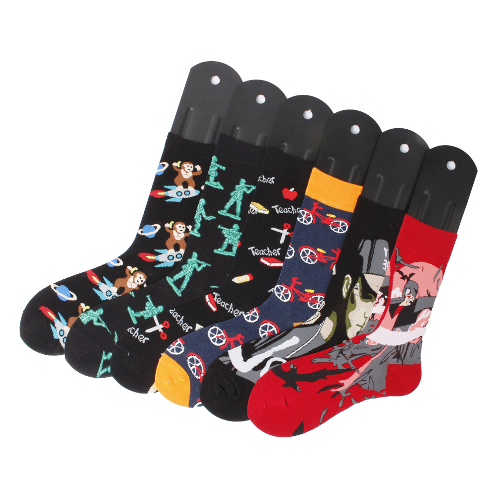 2026 HJ High quality Professional Design Happy Custom Colorful Jacquard Sox Design Socks Funny Socks Happy Man Socks