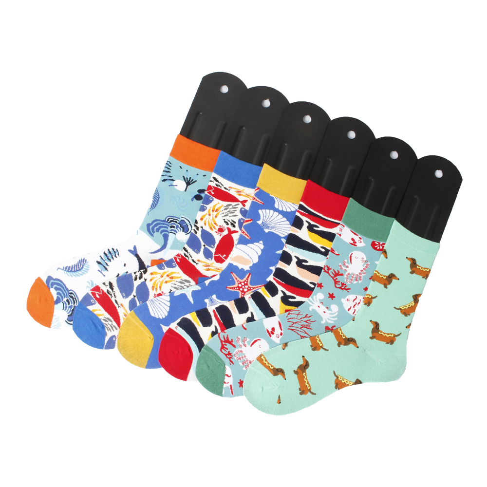 2026 HJ High quality Professional Design Happy Custom Colorful Jacquard Sox Design Socks Funny Socks Happy Man Socks