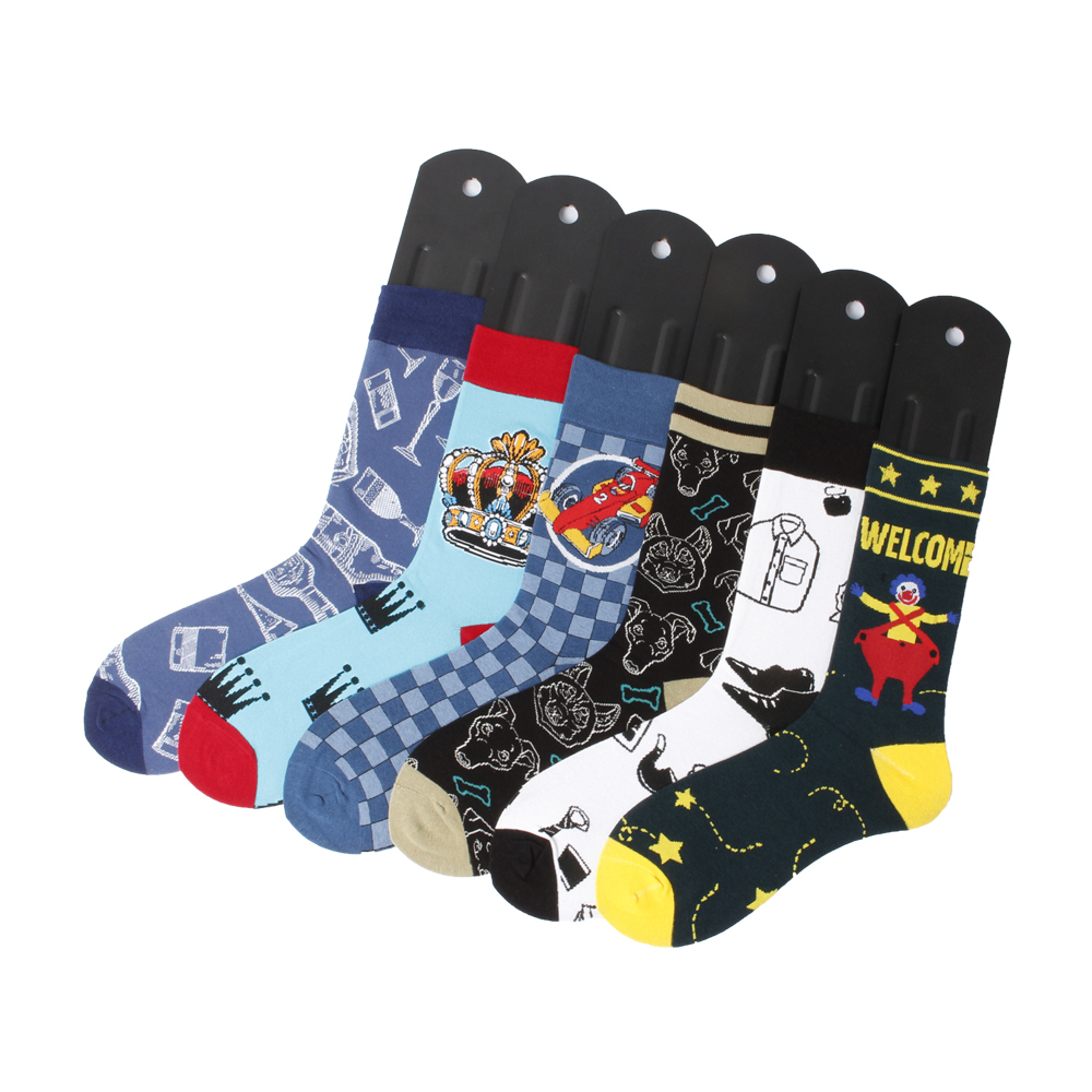 2026 HJ High quality Professional Design Happy Custom Colorful Jacquard Sox Design Socks Funny Socks Happy Man Socks