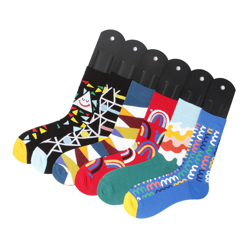 2026 HJ High quality Professional Design Happy Custom Colorful Jacquard Sox Design Socks Funny Socks Happy Man Socks
